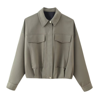 Women's Jacket Sage Green Utility BYMANYC ® New York SOHO OVERSIZED WORKWEAR BOMBER - New Collection