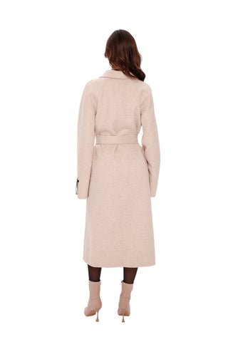 Mia Premium 85% Wool Cashmere Coat in Sea Salt