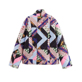Women's Quilted Jacket Patchwork Geometric Animal Print BYMANYC ® New York CONTEMPORARY VIBRANT BOHO OUTERWEAR - New Collection