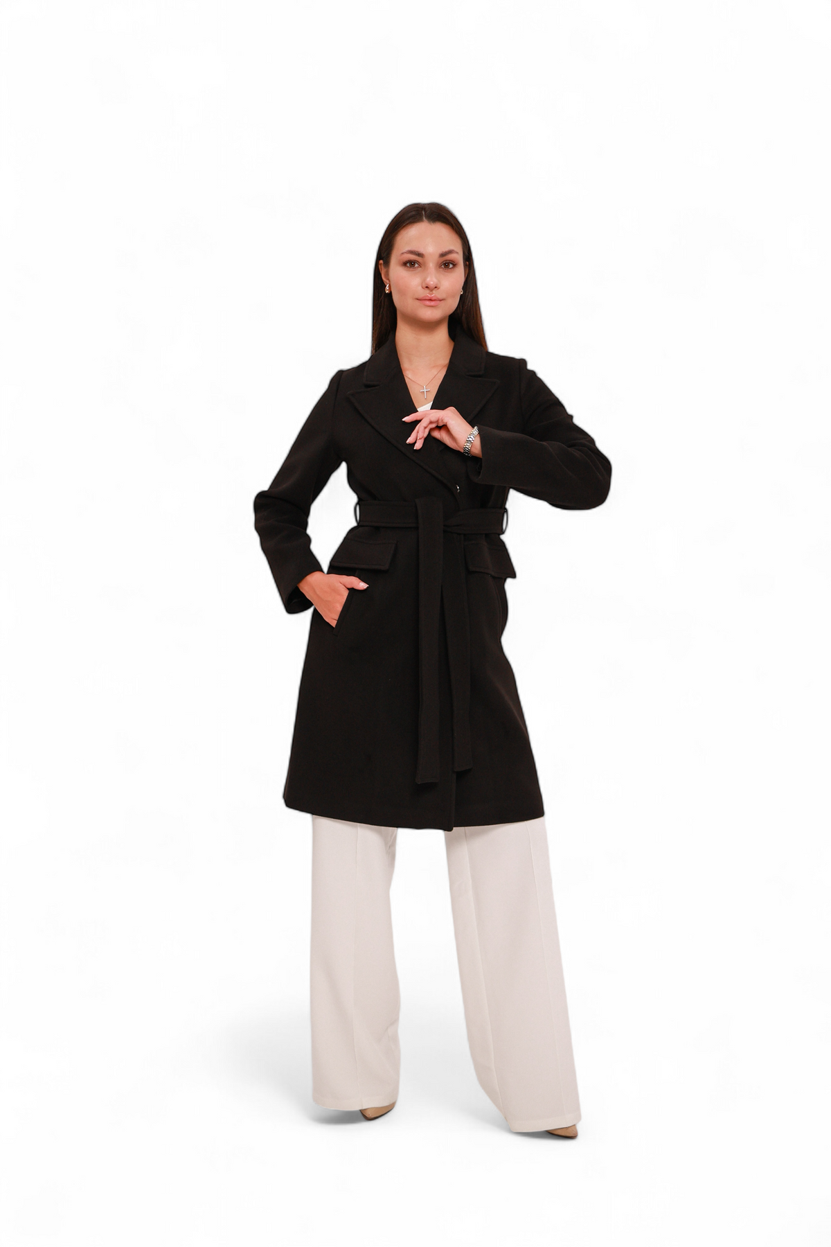 Lafayette Cashmere Blend Overcoat in Black