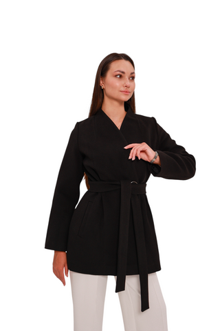 Opera Cashmere Blend Overcoat in Black