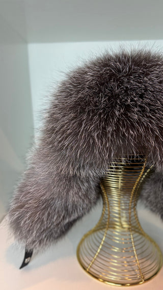 Genuine Silver Fox Leather Hat Unisex