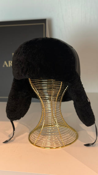 Genuine Leather Shearling Hat Unisex