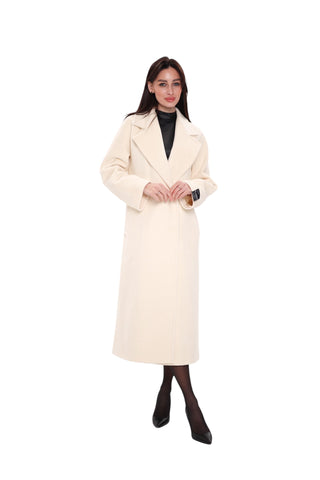 Premium 100% Australian Merino Wool Coat in Marshmallow