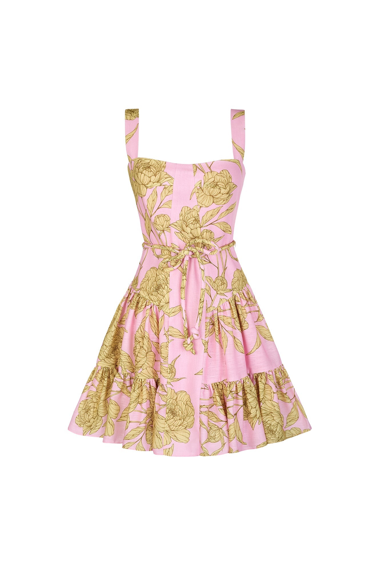 CARACAS MINI DRESS IN SUNLIT PINK PRINT - Glamourous Grace