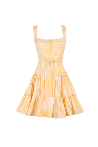 CARACAS MINI DRESS IN YELLOW STRIPES - Glamourous Grace