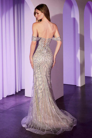 Ladivine CC0689 Dress Off The Shoulder Crystal Embellished Gown