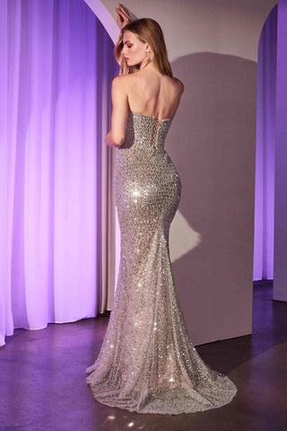 Ladivine CC385 Dress Fully Beaded Strapless Gown