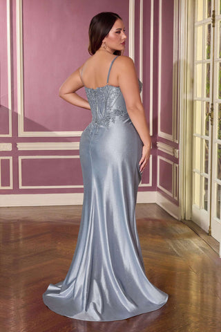 Ladivine CC463C Strapless Sweetheart Fitted Satin Skirt Plus Size Gown