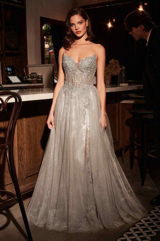 Ladivine CC487 Dress Strapless Layered Tulle A-Line Gown