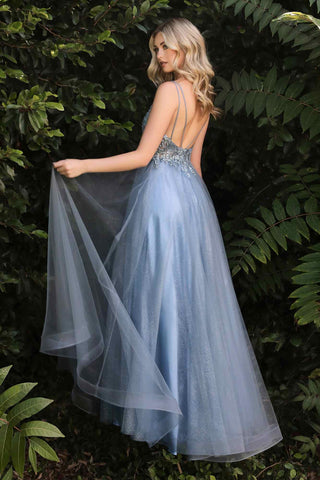 Cinderella Divine CD0154 Long Dress Beaded Applique Bodice Layered Tulle Skirt