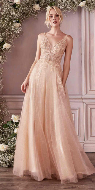 Cinderella Divine CD0196 Layered Tulle A-Line Gown