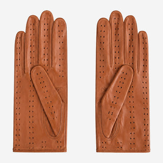 CD4010 (cognac) - Women's Italian Leather Driving Gloves - Glamourous Grace