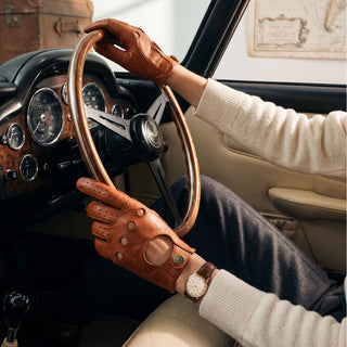 CD4010 (cognac) - Women's Italian leather driving gloves - Glamourous Grace