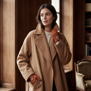 CD4010 (cognac) - Women's Italian Leather Driving Gloves - Glamourous Grace