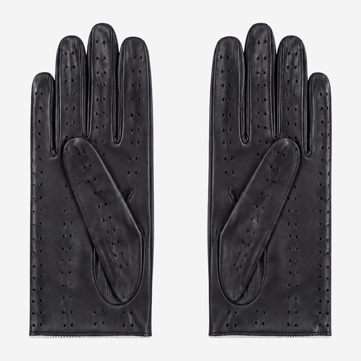 CD4050 (black/white) - Women’s Italian lambskin driving gloves with contrast trim - Glamourous Grace