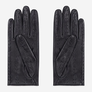 CD4050 (black/white) - Women’s Italian lambskin driving gloves with contrast trim - Glamourous Grace