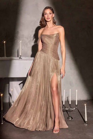 Ladivine CD409 One Shoulder Flowing Luminescent Chiffon A-Line Dress