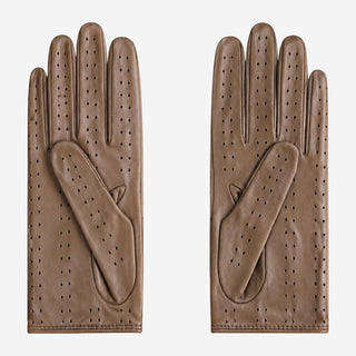 CD4378 (camel) - Women's sporty Italian leather driving gloves - Glamourous Grace