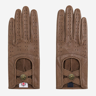 CD4378 (camel) - Women's sporty Italian leather driving gloves - Glamourous Grace