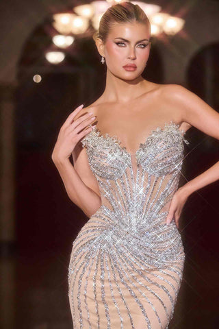Ladivine CD715 Strapless Red Carpet Glamour Evening Gown