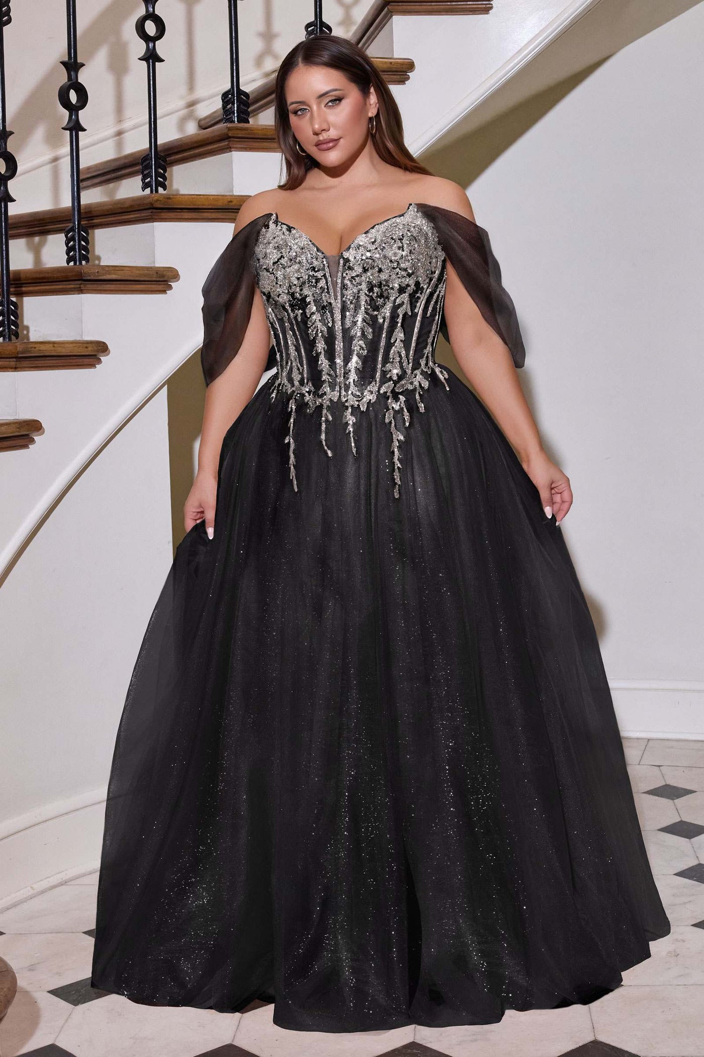 Ladivine CD721C Strapless A-Line Sweetheart Corset Bodice Plus Size Dress - Glamourous Grace
