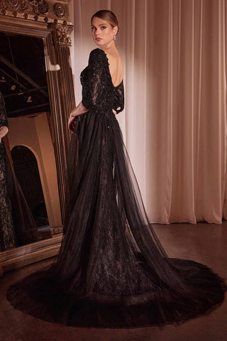 Ladivine CD749 Dress Lone Sleeve Lace Fitted Mother of the Bride Dress
