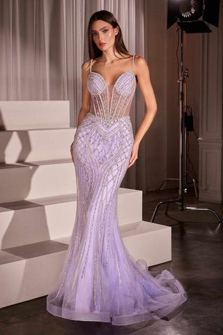 Ladivine CD759 Embellished Fit & Flare Prom Dress