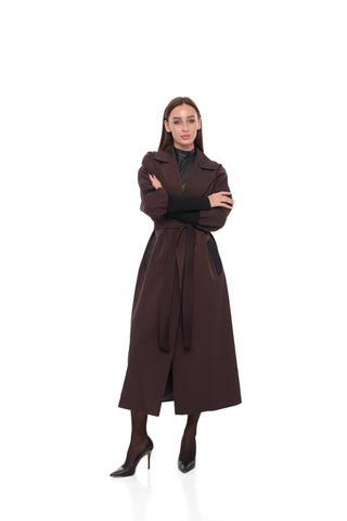 Miru Trench Coat in Chocolate