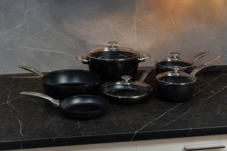 CXD Dual Ceramic Layer, Diamond Reinforced Nonstick 10-Piece Set - Complete Kitchen Set | Made in Switzerland