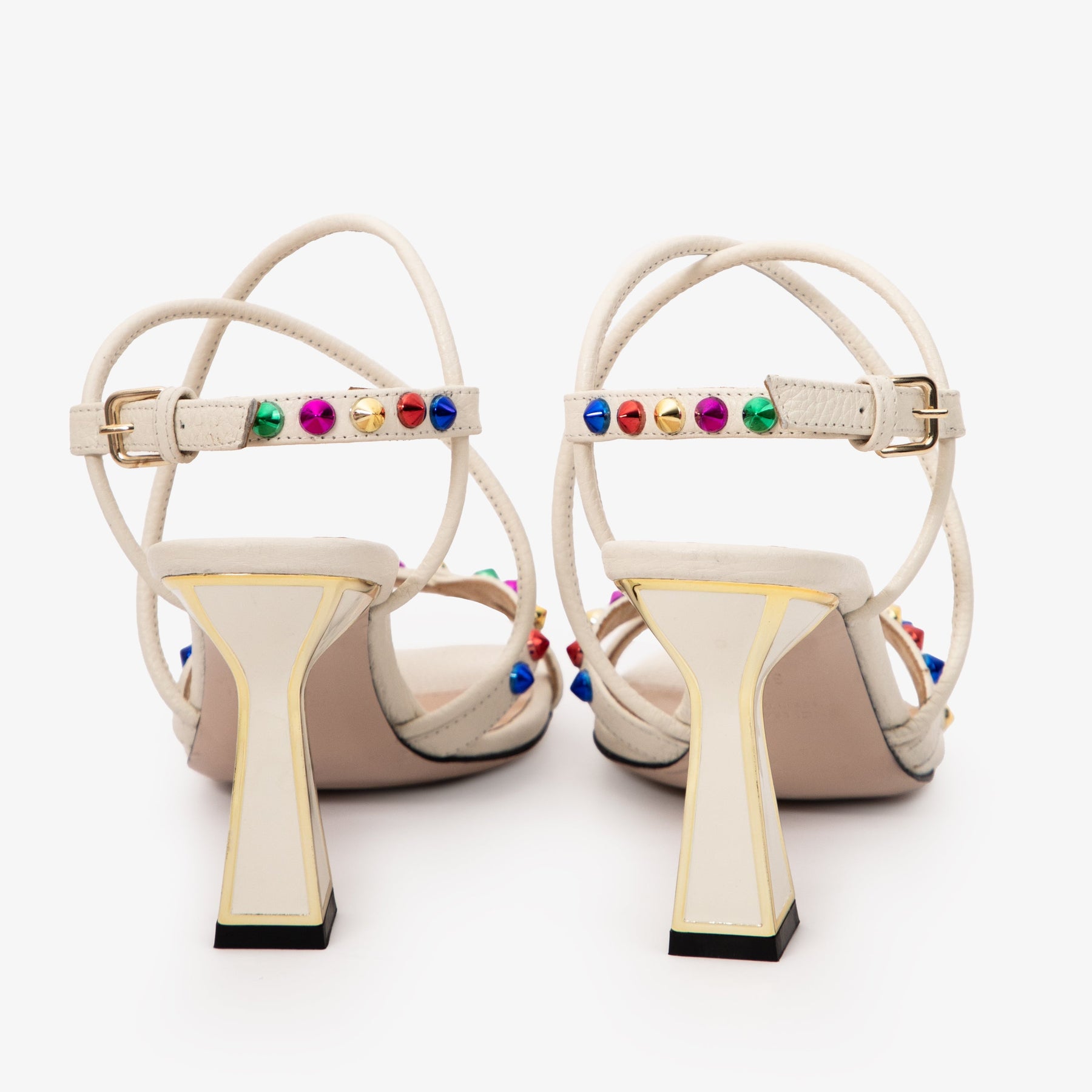 The Aurora Cream Leather Strappy Women Sandal - Glamourous Grace