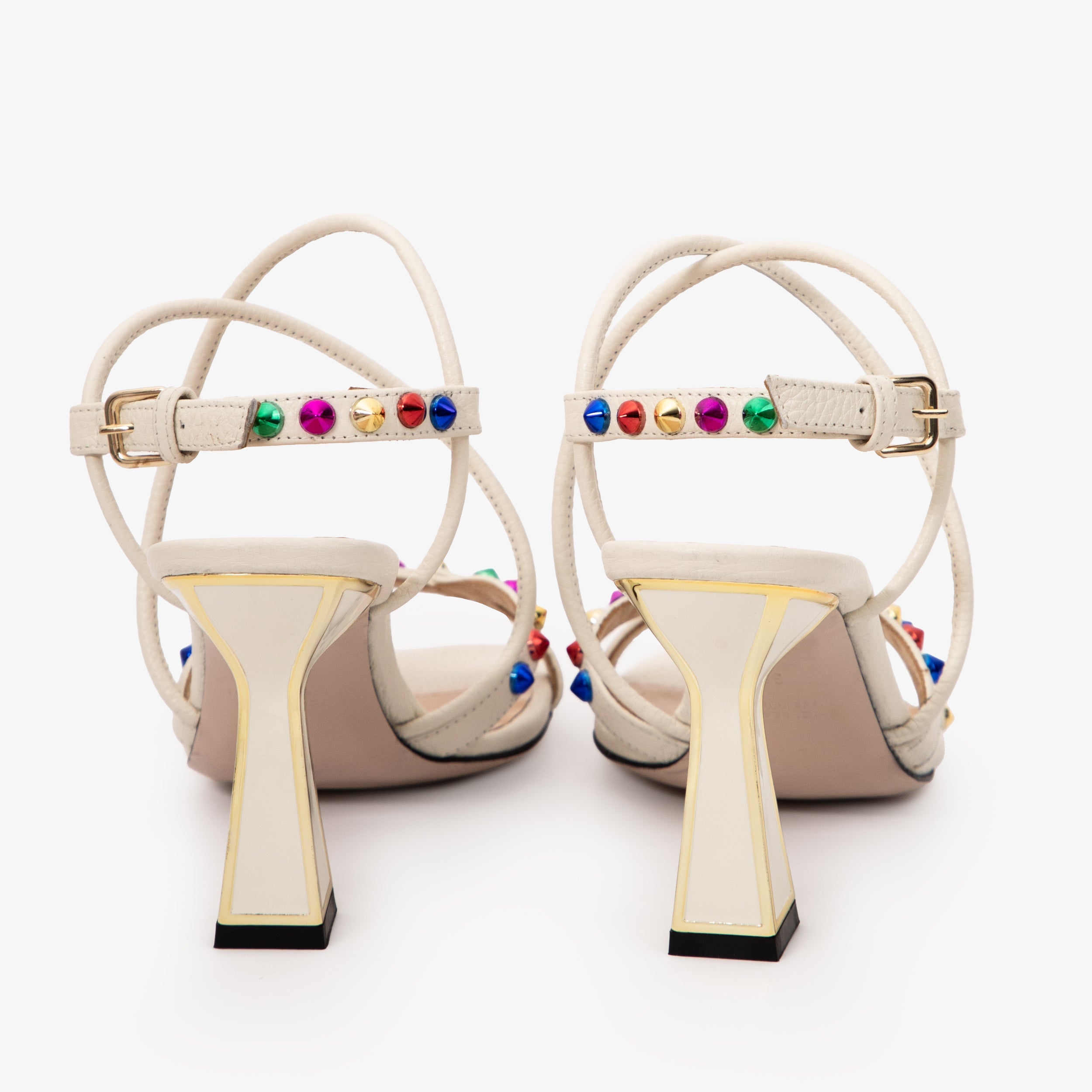 The Aurora Cream Leather Strappy Women Sandal - Glamourous Grace