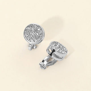 Crystal Cluster Round Clip On Earrings