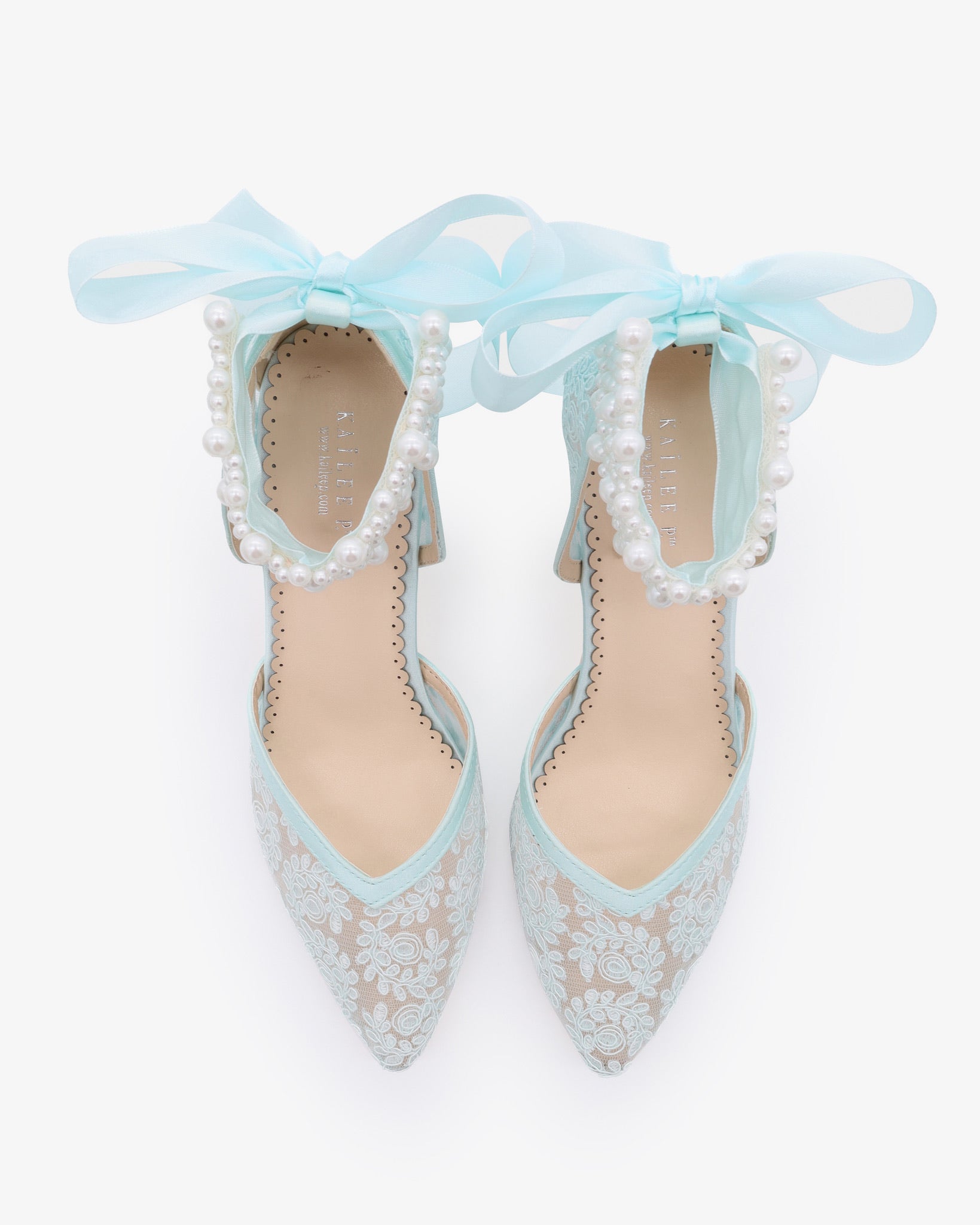 Lace Block Heel For Weddings with Perla Ankle Strap