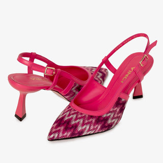 The Napoli Fuchsia Leather Slingback Women Sandal - Glamourous Grace