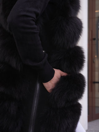 Genuine Polar Fox Fur Vest 90 cm