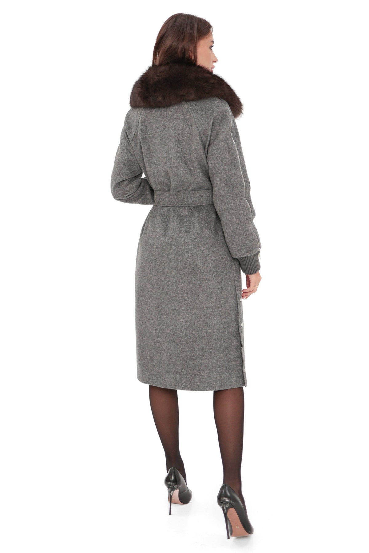 Carolina Genuine Polar Fox Wool Coat
