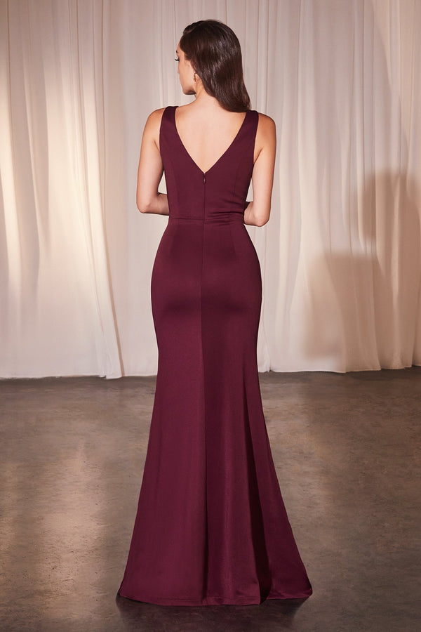 Ladivine CH377 Long Fitted Neoprene Dress - Glamourous Grace