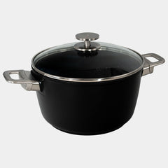CXD Dual Ceramic Layer, Diamond Reinforced Nonstick Stock Pot with Glass Lid | Made in Switzerland