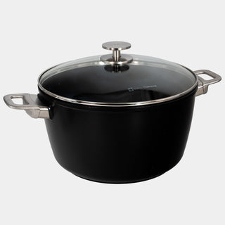 CXD Dual Ceramic Layer, Diamond Reinforced Nonstick Stock Pot with Glass Lid | Made in Switzerland