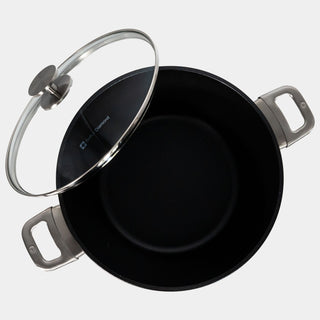 CXD Dual Ceramic Layer, Diamond Reinforced Nonstick Stock Pot with Glass Lid | Made in Switzerland