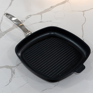 CHD Dual Ceramic Layer, Diamond Reinforced Nonstick 11" x 11" Square Grill Pan | Made in Switzerland