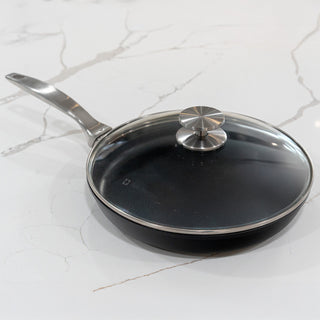 CHD Dual Ceramic Layer, Diamond Reinforced Nonstick Fry Pan with Glass Lid | Made in Switzerland
