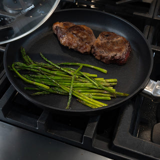 CHD Dual Ceramic Layer, Diamond Reinforced Nonstick Fry Pan with Glass Lid | Made in Switzerland