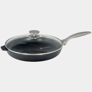 CHD Dual Ceramic Layer, Diamond Reinforced Nonstick Fry Pan with Glass Lid | Made in Switzerland
