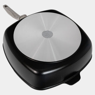 CHD Dual Ceramic Layer, Diamond Reinforced Nonstick 11" x 11" Square Saute Pan with Glass Lid | Made in Switzerland