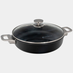 CHD Dual Ceramic Layer, Diamond Reinforced Nonstick Sauteuse with Glass Lid | Made in Switzerland