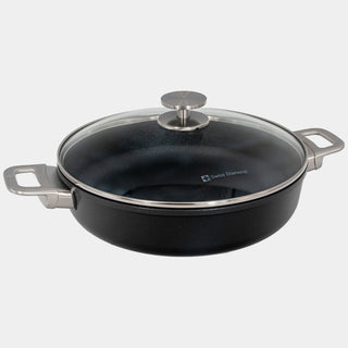 CHD Dual Ceramic Layer, Diamond Reinforced Nonstick Sauteuse with Glass Lid | Made in Switzerland