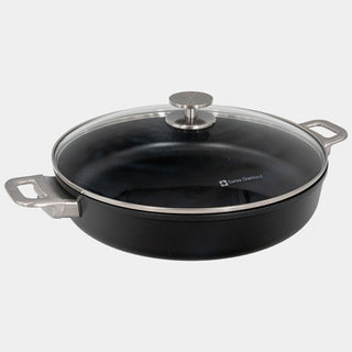 CHD Dual Ceramic Layer, Diamond Reinforced Nonstick Sauteuse with Glass Lid | Made in Switzerland