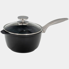 CXD Dual Ceramic Layer, Diamond Reinforced Nonstick Saucepan with Glass Lid | Made in Switzerland